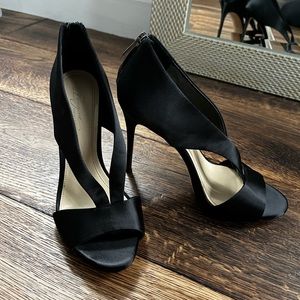 Vince Camuto Black Satin Heels